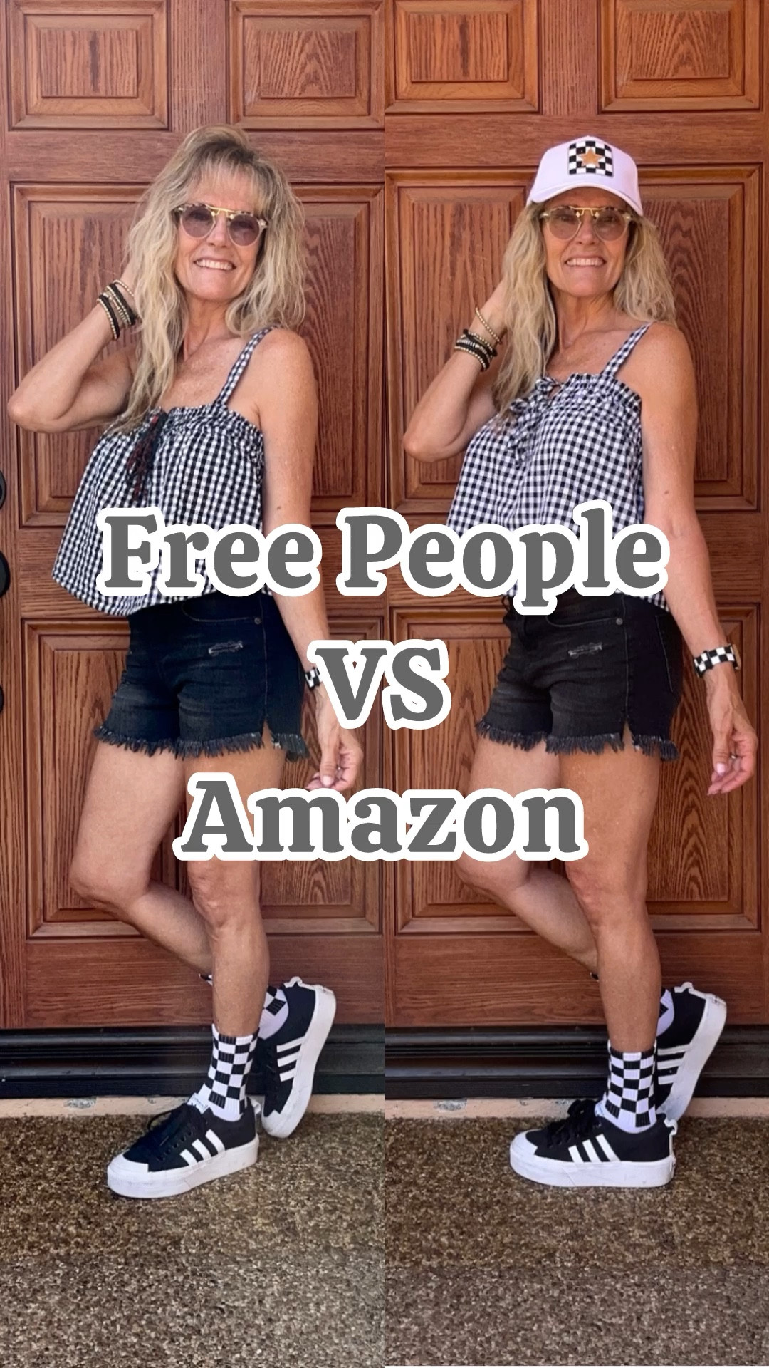 ✨ Amazon or Splurge ✨

This is such a cute checker print flowy top! I’m wearing an XS in the Free People and a Small in the Amazon, and it’s such a good dupe! The Free People is $68, and the Amazon is only $19.99! I love the adjustable front ties and it’s so versatile; it pairs perfectly with shorts, a mini skirt and jeans. My Jean shorts are size XS, and have side slits, fringe at the bottom, and have a nice stretch. They’re only $29.99! My Adidas sneakers are my true size 9, and under $60! My checkered socks are so fun! My Vintage Havana hat even has checkered on it! All 3 of these bags are so good and are a 10/10 for quality!

LTK style tips, LTK fashion, LTK sale alert, LTK fit, LTK over 60, micro influencer, style influencer, wfh wardrobe, affordable fashion, sales & splurges, summer 2024, summertime fashion, ways to style, outfit ideas, outfit inspiration, everyday outfit, ootd, casual outfits, casual style, daily looks, over 60, over 60 fashion, over 60 style, ageless style, fun fashion, comfy style, glamma, instafashion, summer fashion, summer style, summer outfit, vacation outfit, resort wear, travel outfit, fun summer fashion, wear what you love, Amazon finds, Amazon jean shorts, Free People dupe, Free People lookalike, Free People top, Amazon top, Adidas sneakers, checkered socks, straw crossbody bag, tote bag, raffia bag, fun jewelry, checkered watch band

#LTKSeasonal #LTKOver40 #LTKSaleAlert