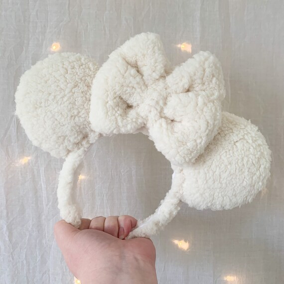 Ivory Sherpa Mouse Ears | Etsy | Etsy (US)