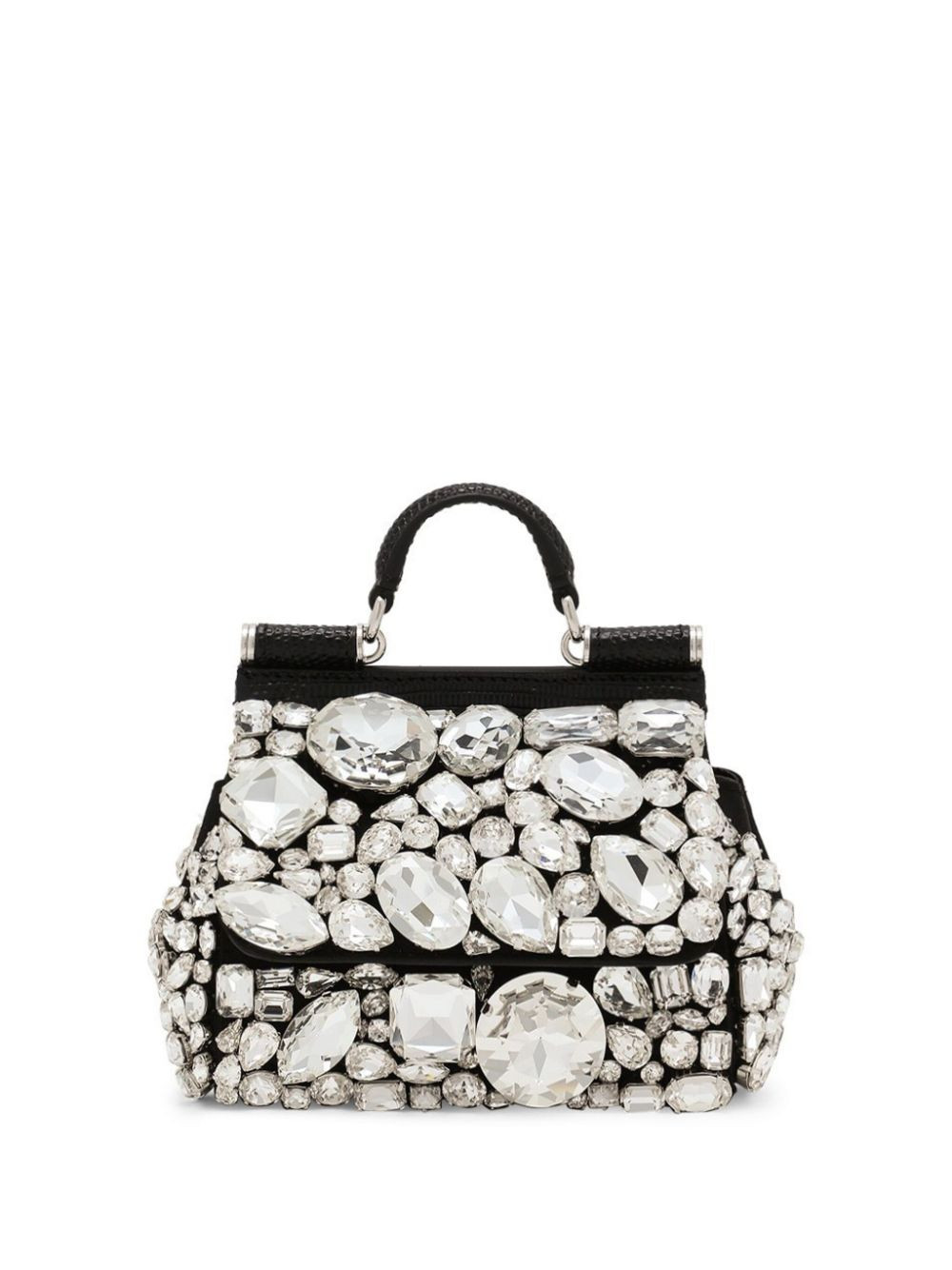 Dolce & Gabbana mini Sicily crystal-embellished tote bag - Black | Farfetch Global