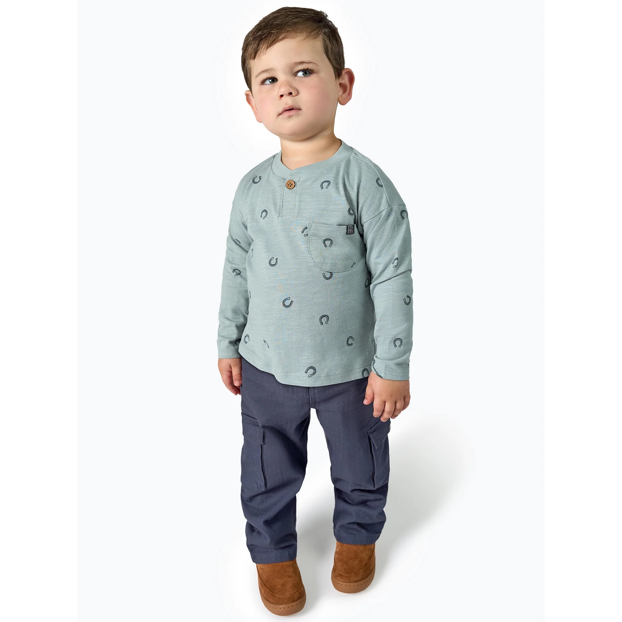 Modern Moments by Gerber Toddler Boy Henley Tee and Cargo Pant Set, Sizes 12M-5T - Walmart.com | Walmart (US)