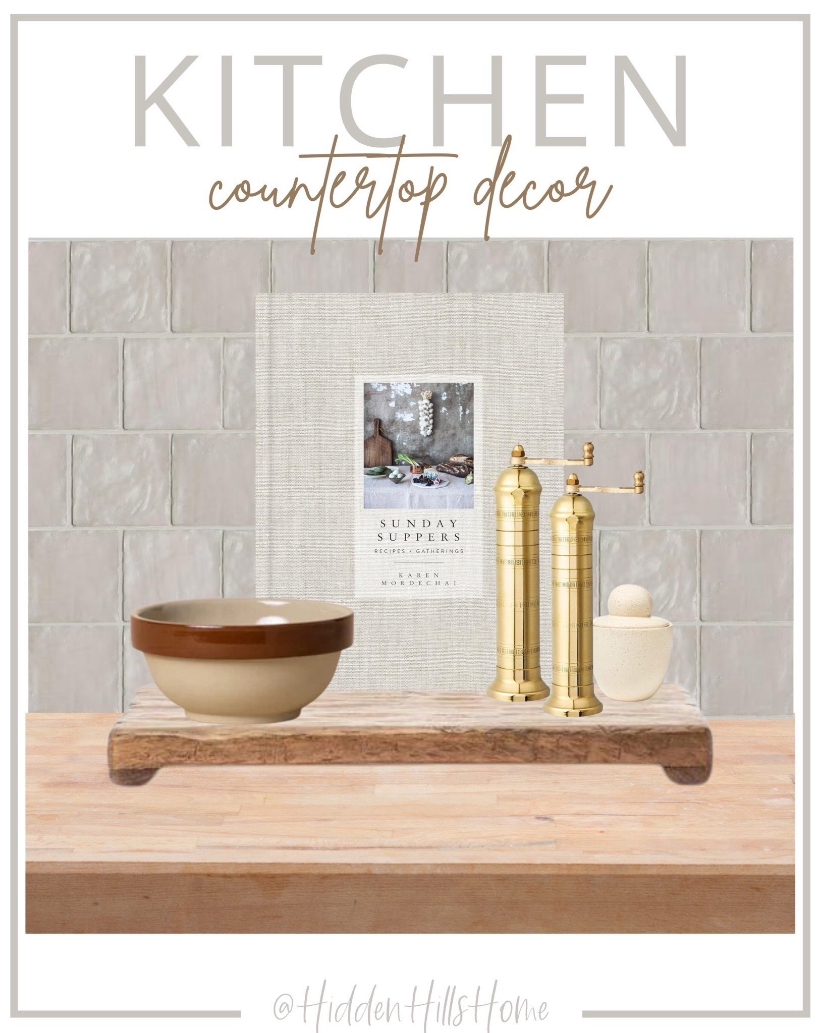 Kitchen countertop decor, kitchen decor ideas, kitchen vignette, cookbook, salt and pepper mills, home decor mood board #kitchen 



#LTKGiftGuide #LTKHome #LTKSaleAlert