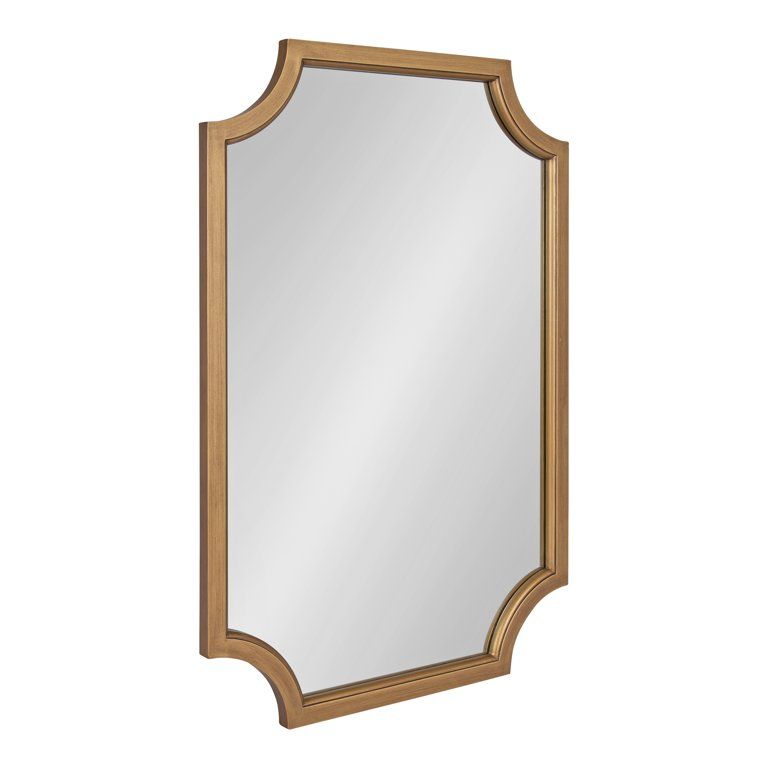 Kate and Laurel Hogan Modern Scalloped Wall Mirror, 24 x 36, Antique Gold, Decorative Traditional... | Walmart (US)