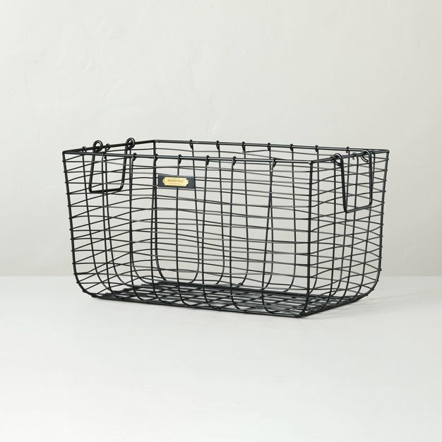 Wire Storage Basket Black - Hearth & Hand™ with Magnolia | Target