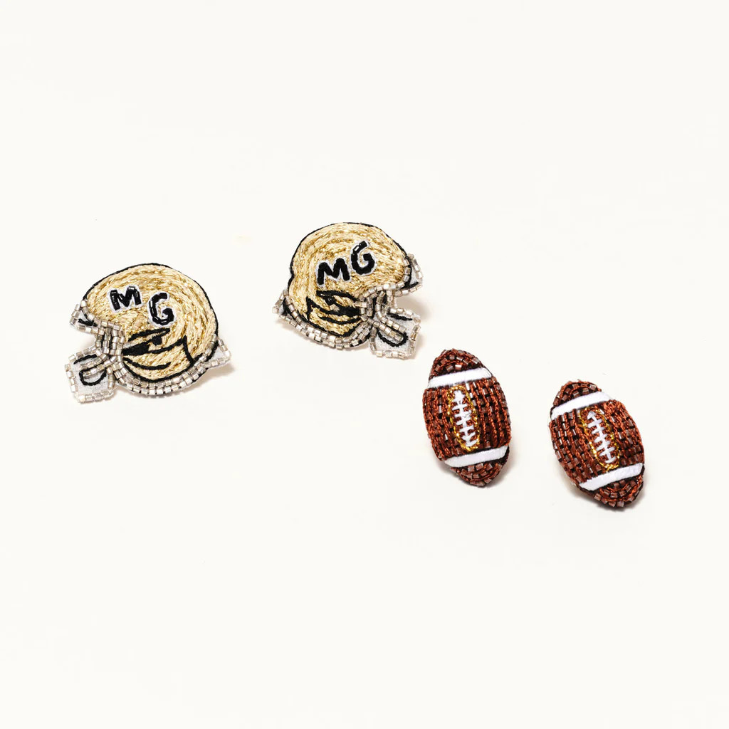 Football Helmet Studs Gold | Mignonne Gavigan