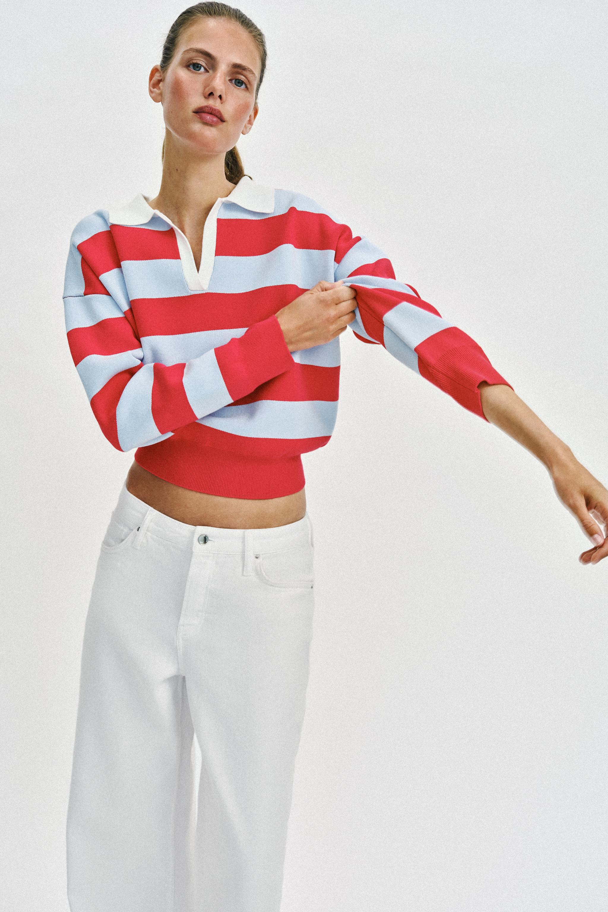 STRIPED KNIT POLO | Zara US