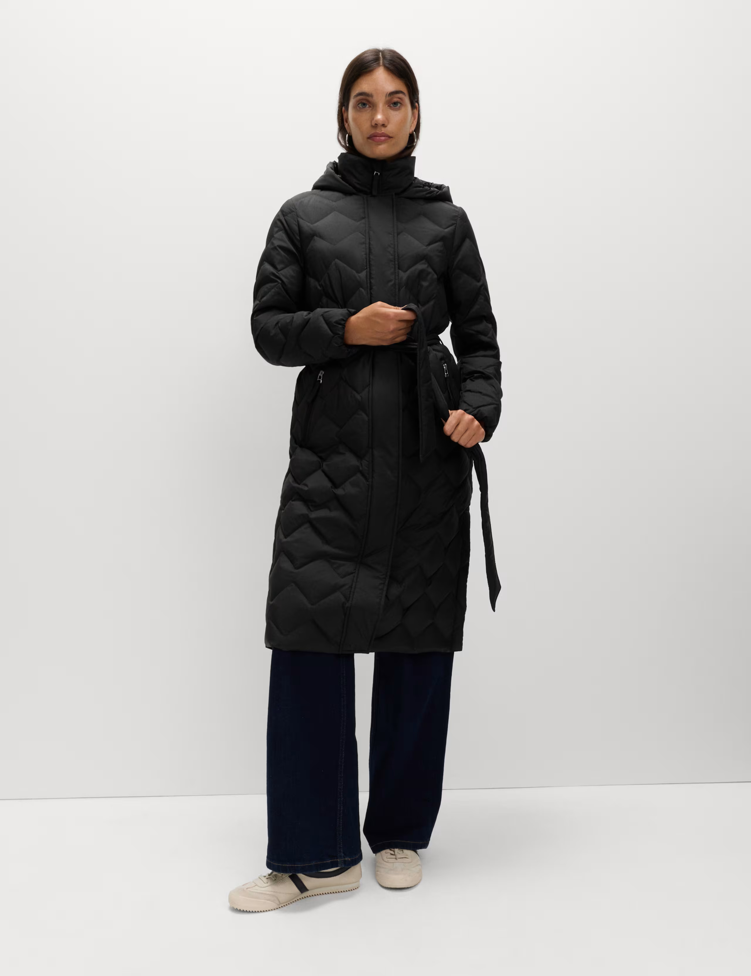 Feather & Down Quilted Zig Zag Coat | M&S | M&S | Marks & Spencer (UK)