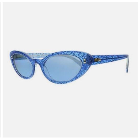 Miu Miu Blue Glitter Cat Eye Sunglasses NIB | Poshmark