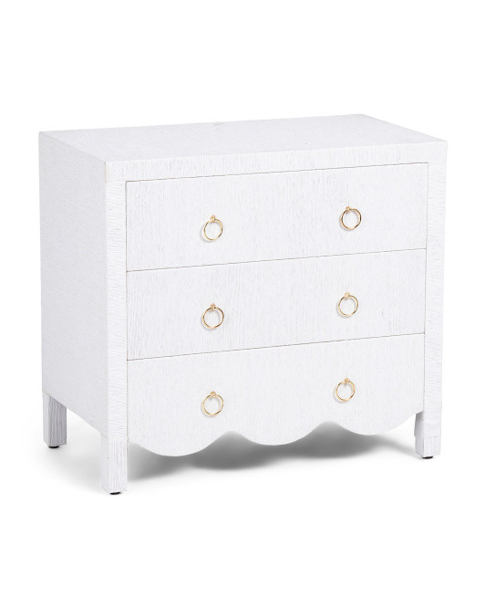 28x16x26 Umika 3 Drawer Scallop Raffia Chest | Bedroom | Marshalls | Marshalls