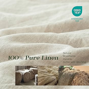 Simple&Opulence 100% Linen Duvet Cover Set with Washed-French Flax-3 Pieces Solid Color Basic Sty... | Amazon (US)