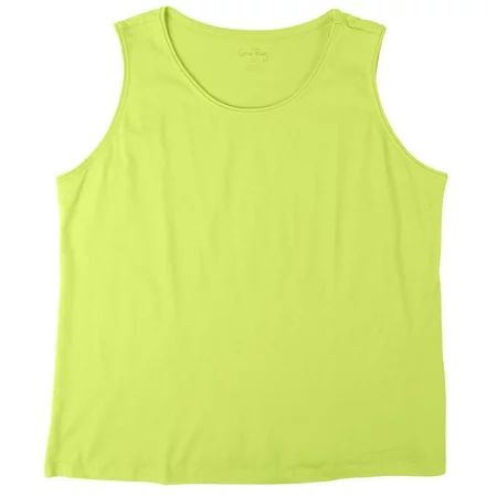 Coral Bay Womens Solid Jewel Everyday Tank Top Large Lime green | Walmart (US)