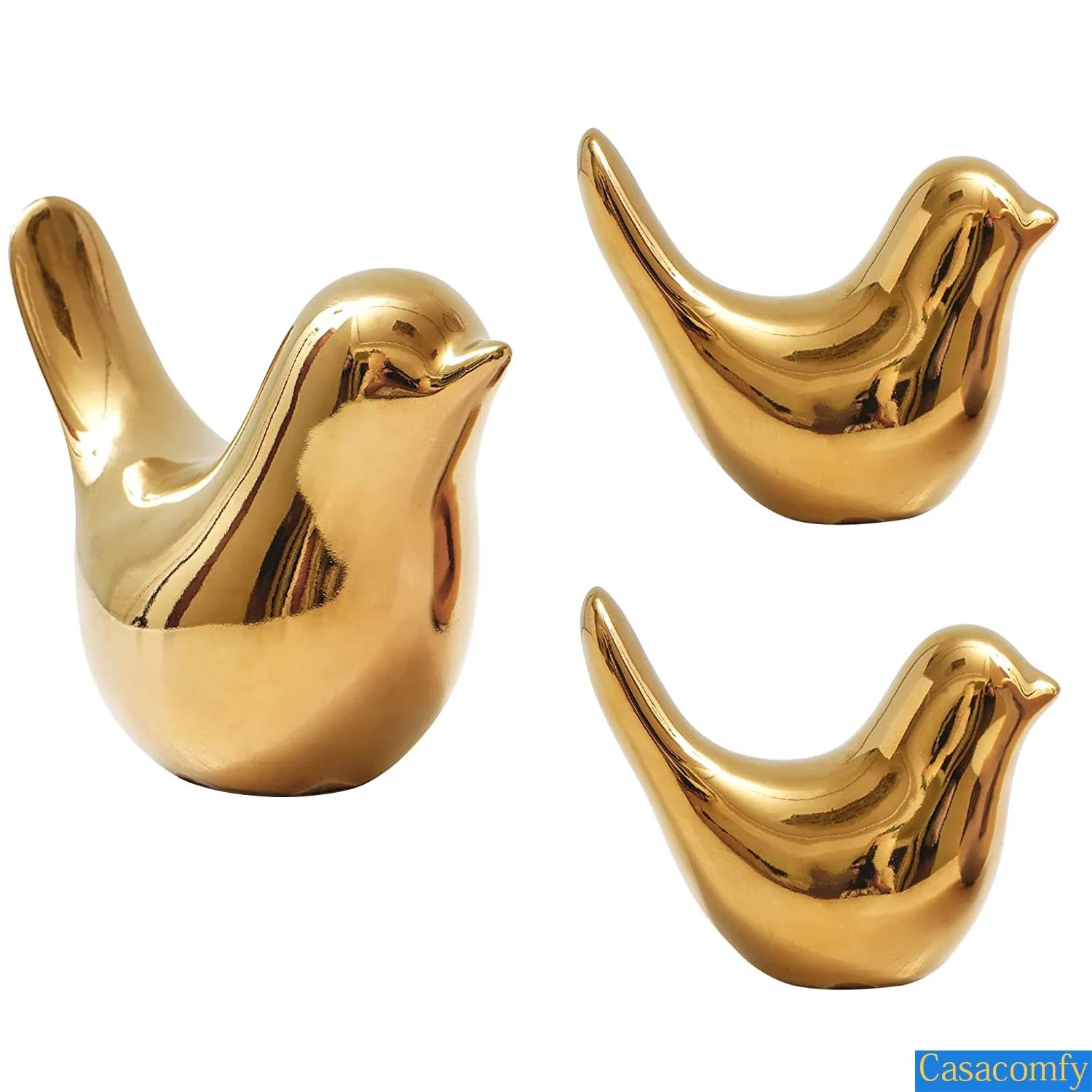 Gold Small Bird Statues Family, Casacomfy Christmas Decoration, Modern Style Mother and Two Babie... | Walmart (US)