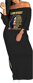 Women's Casual Off Shoulder Maxi Dress - African Print Summer Loose Long Sleeve Tunic T Shirt Dre... | Amazon (US)
