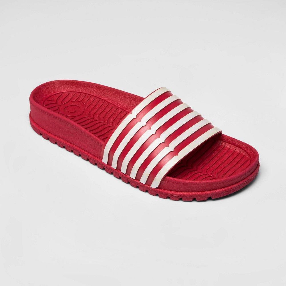 Hunter for Target Women's Striped Slide Sandals - Red/White 9, Size: Small | Target