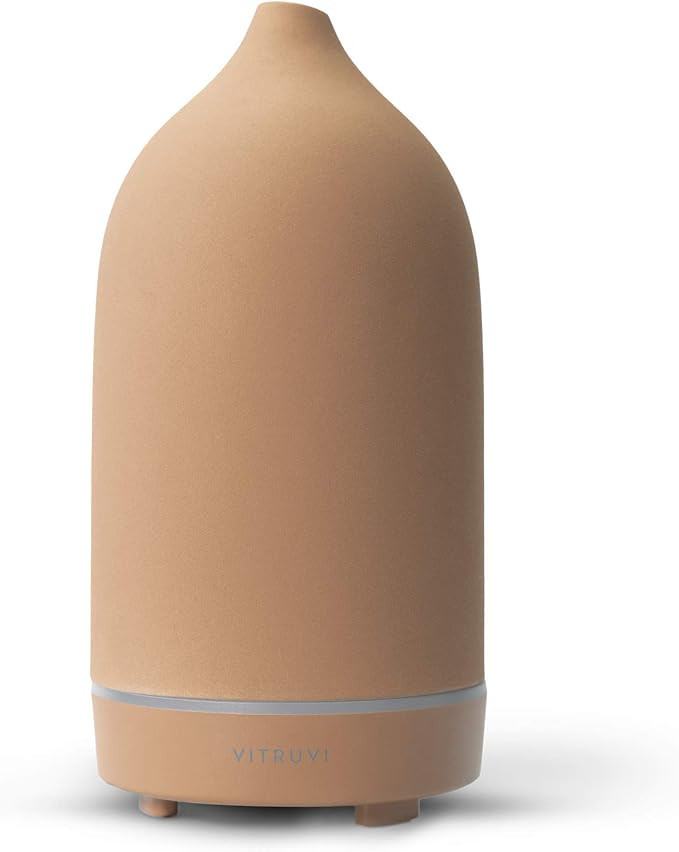 Vitruvi Stone Diffuser, Ceramic Ultrasonic Essential Oil Diffuser for Aromatherapy, Terracotta, 9... | Amazon (US)