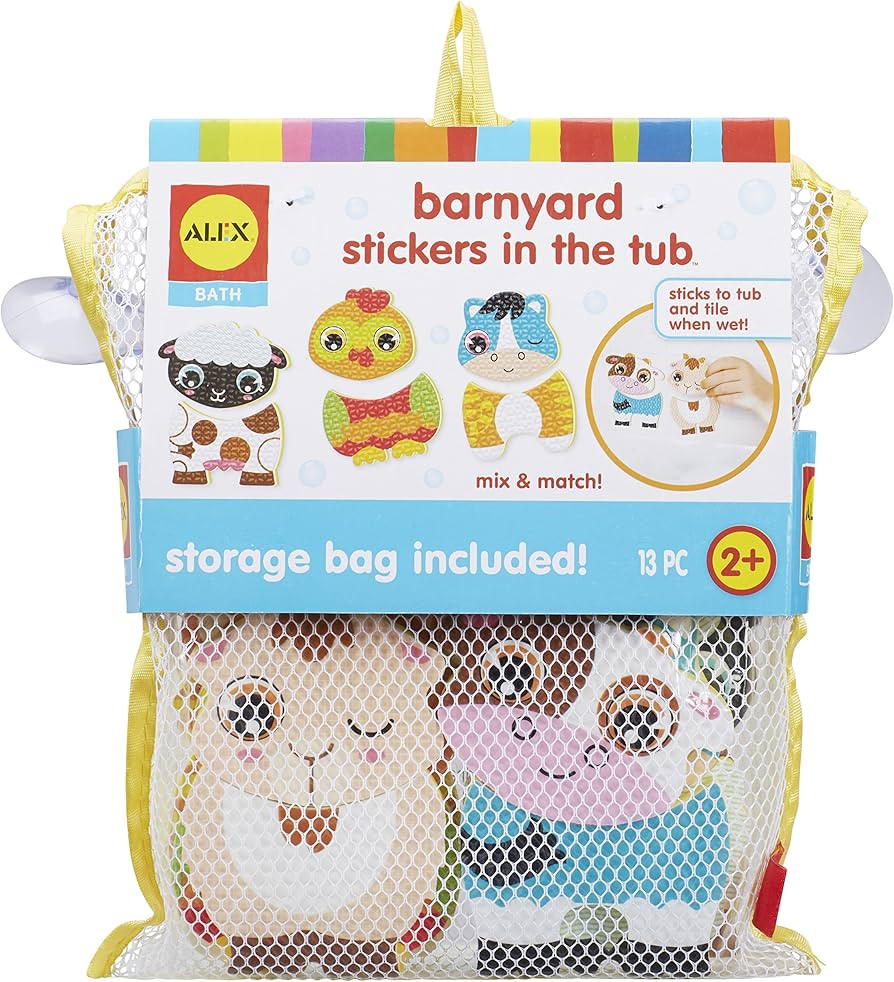 Alex 200103-1 Bath Barnyard Stickers in The Tub, Multicolor Kids Bath Activity | Amazon (US)
