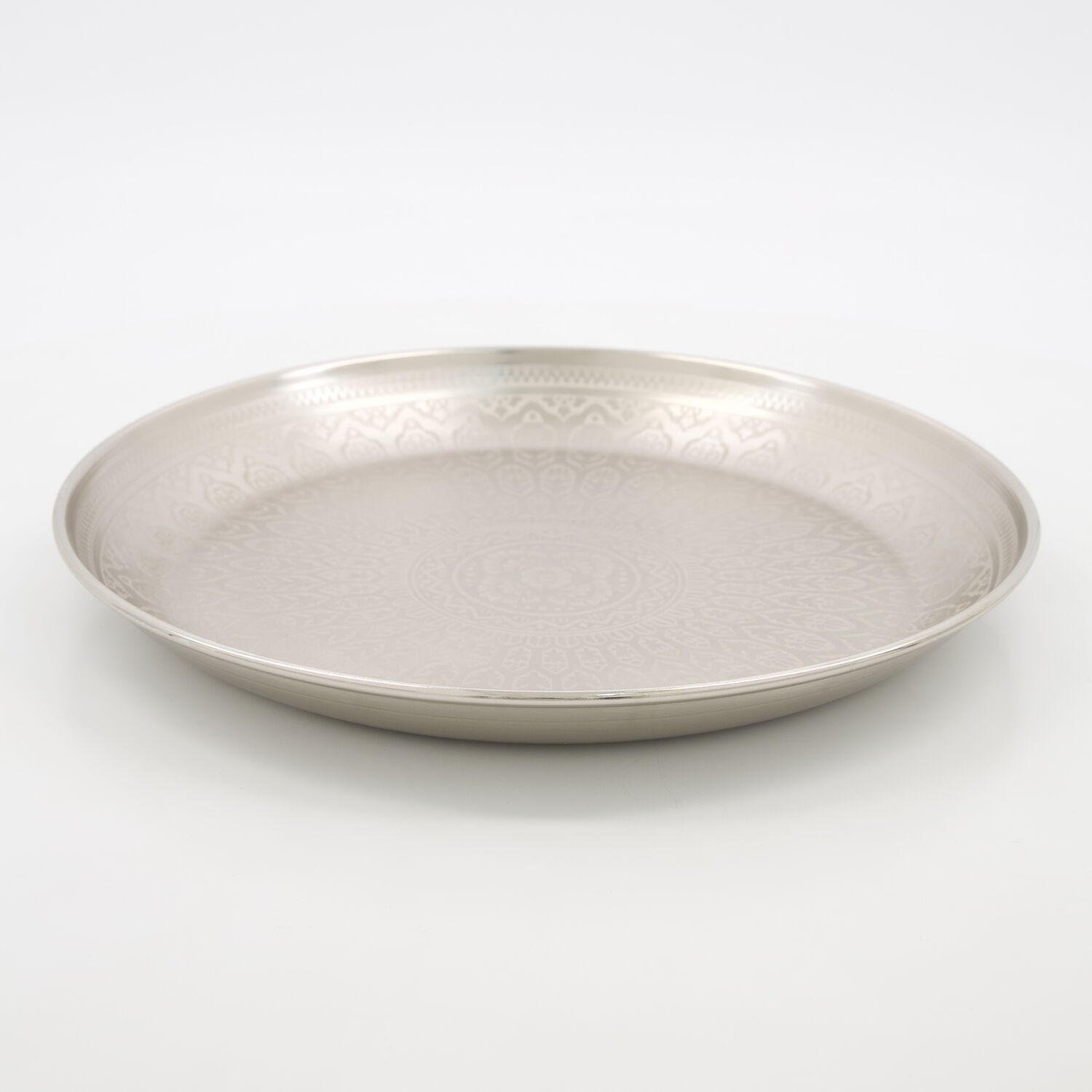 Silver Tone Etched Pattern Tray 33x33cm | TK Maxx