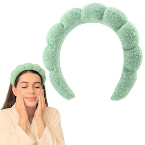 2 ORCHIDS Skincare Headband - Hair band for Washing Face & Makeup Headband for Women - Terry Cloth Hairband for Spa & Skincare Routines - Perfect for Face Wash & Makeup Application (Green) | Amazon (US)