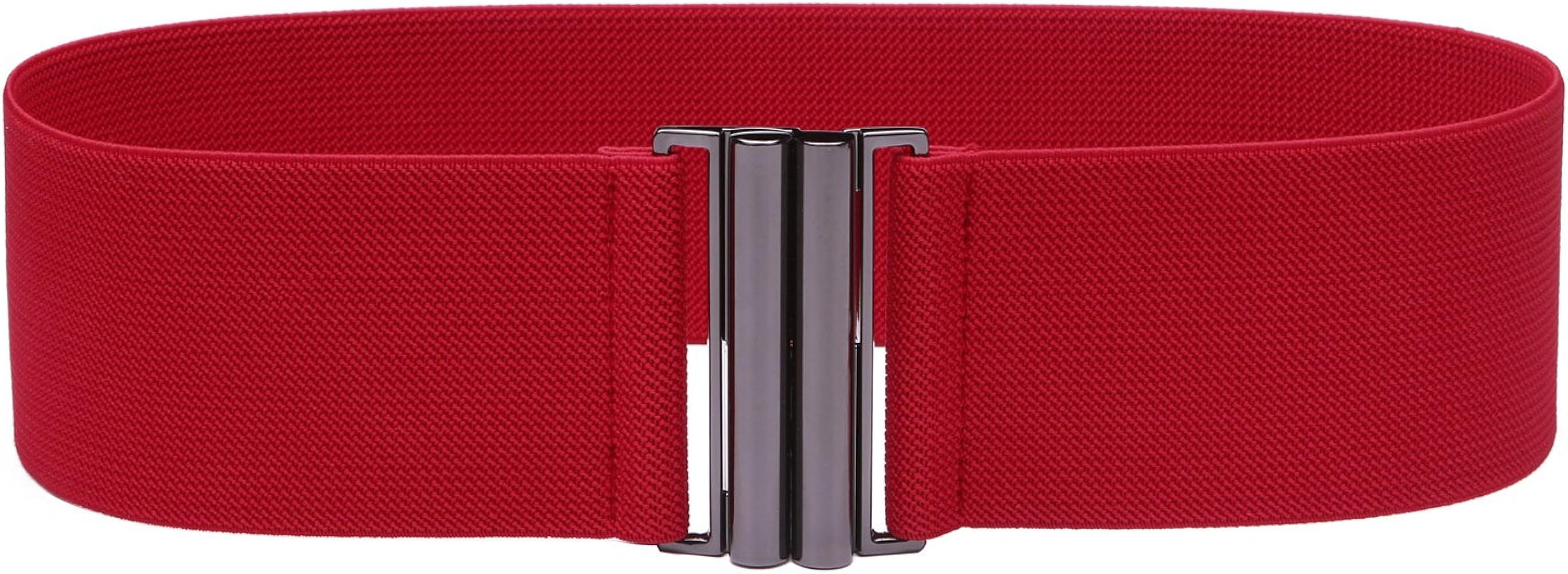 Womens Wide Elastic Waist Belt Cinch Belt Trimmer Stretch Waistband | Amazon (US)