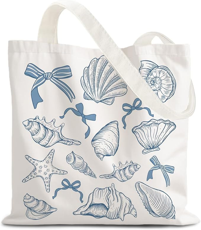 FBB Ocaen Beachy Ocean Sea Fish Reusable Grocery Shopping Bag | Amazon (US)