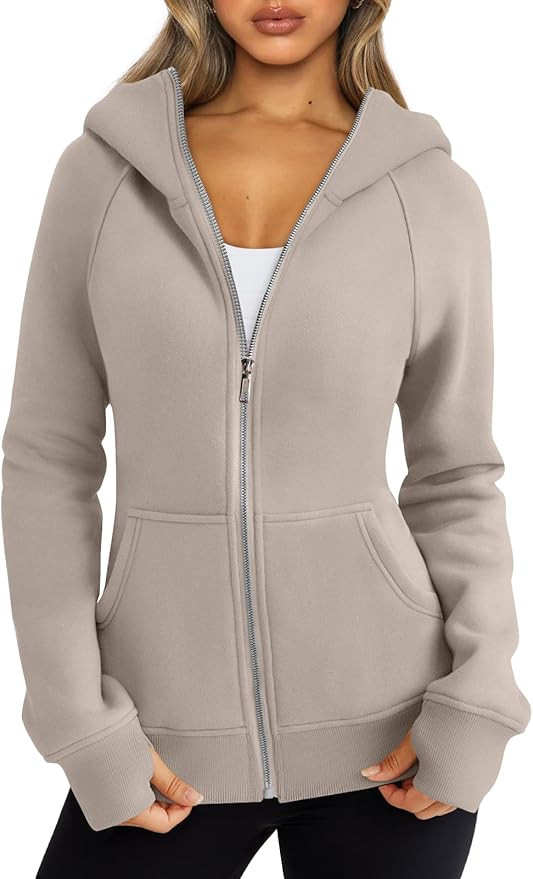 Trendy Queen Womens Zip Up Hoodies Fleece Jackets Oversized Sweatshirts Fall Fashion Outfits Swea... | Amazon (US)