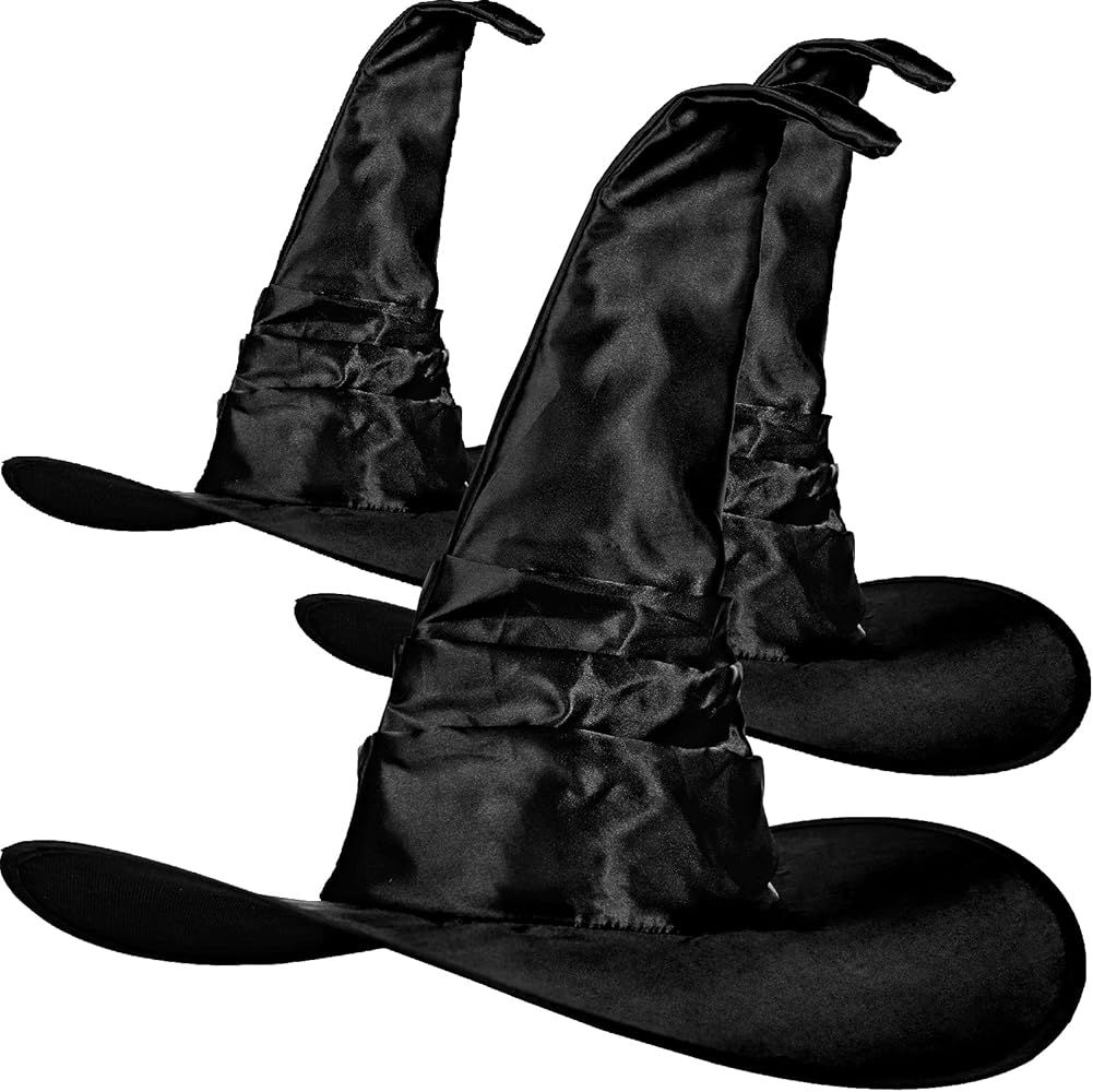 Women Witch Hat Large Witch Hat Black Ruched Witch Costume Accessory for Halloween Christmas Part... | Amazon (US)