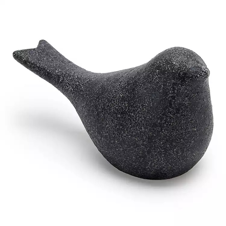 New! Large Black Stoneware Bird Figurine | Kirklands