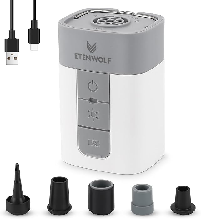 ETENWOLF Air Pump for Inflatables, 10400 mAh Portable Electric Air Pump with Camping Light, 4X Qu... | Amazon (US)