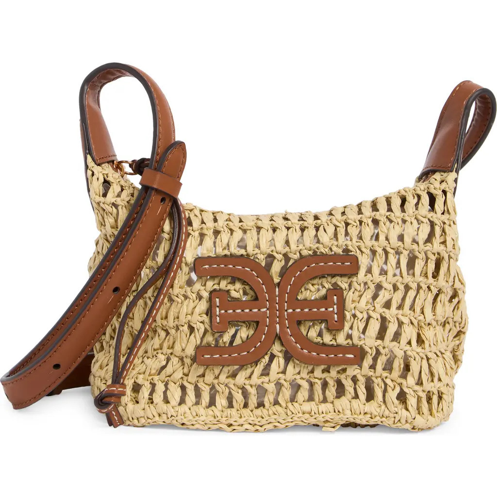 Sam Edelman Lizzie Raffia Crossbody Bag in Cognac at Nordstrom Rack | Nordstrom Rack