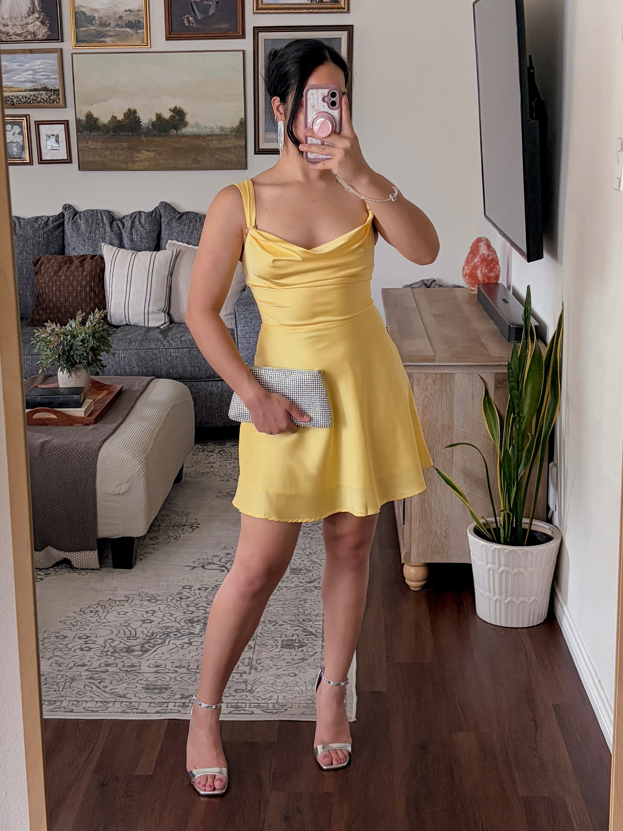 this dress is giving 'how to lose a guy in 10 days' 💛 yellow satin dress, yellow mini dress, satin dress outfit, cowl neck dress, yellow cocktail dress, wedding guest dress, summer wedding guest outfit, wedding season style, cocktail party outfit, date night dress, girls night outfit, vacation dinner outfit, european summer style, elegant summer outfit, romantic dress outfit, feminine fashion inspiration, classy dress outfit, elevated evening look, special occasion dress, summer event outfit, birthday dress outfit, bridal shower guest outfit, engagement party outfit, rehearsal dinner outfit, chic summer fashion, timeless feminine style, old money inspired fashion, luxury look for less, elegant style, polished outfit inspiration, silver heels outfit, metallic heels, rhinestone clutch, evening clutch, sparkly accessories, formal outfit inspiration, sophisticated style, glamorous outfit, golden hour outfit, vacation style inspiration, tropical vacation outfit, destination wedding guest, summer party dress, bright summer outfit, colorful outfit inspiration, yellow aesthetic, feminine wardrobe staples, fashion content creator, outfit of the day, ootd fashion, style inspiration, fashion inspo, midsize fashion inspiration, petite fashion inspiration, elegant date night look, elevated wardrobe, confidence boosting outfit, modern romantic style, luxe fashion aesthetic, effortlessly elegant, classy and feminine look, chic evening style, summer celebration outfit, sunshine yellow dress, satin mini dress, dressy summer outfit, statement dress, wedding guest fashion, cocktail attire, luxury inspired style, polished and put together, timeless fashion, feminine elegance, summer glam, occasion wear, elegant outfit ideas, flirty summer dress, vacation evening look, special event style, glamorous summer fashion, sophisticated evening outfit, dress to impress, elegant wardrobe, fashion finds, affordable fashion finds, standout summer style  

 #LTKdayinmylife #LTKgrwm #LTKootd