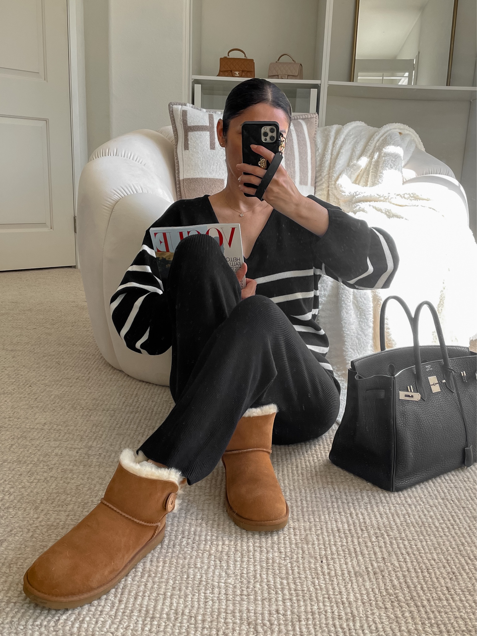 UGGS + LOUNGEWEAR = PERFECT COMBO ☝️
➡️KNIT SET, wearing size S
➡️UGGS: run true to size

➫ MY BODY MEASUREMENTS FOR YOUR REFERENCE
Bra: 32C (81 cm)
Waist:26" (66 cm)
Hips: 38" (96.5 cm)
Height: 5'7" (170 cm)

➫  Follow my blog TheAllureEdition.com for more outfit ideas, fashion, home and lifestyle. 

#LTKCyberWeek #LTKshoecrush #LTKGiftGuide