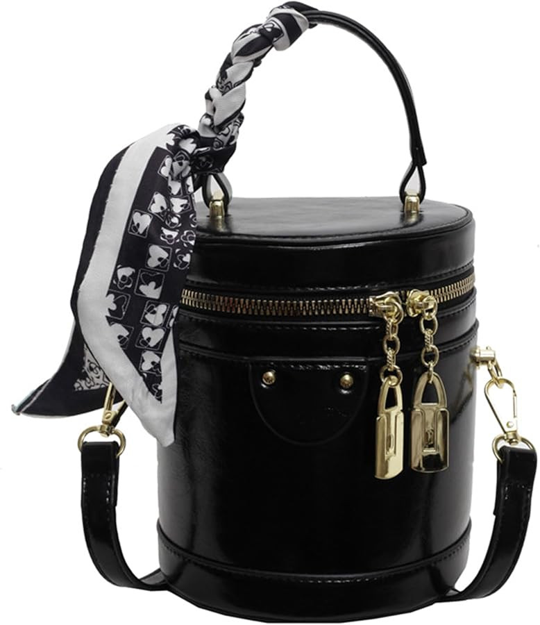 Mini Bucket Crossbody Bags for Women Vegan Leather Small Round Shoulder Round Handle Handbag Purs... | Amazon (US)