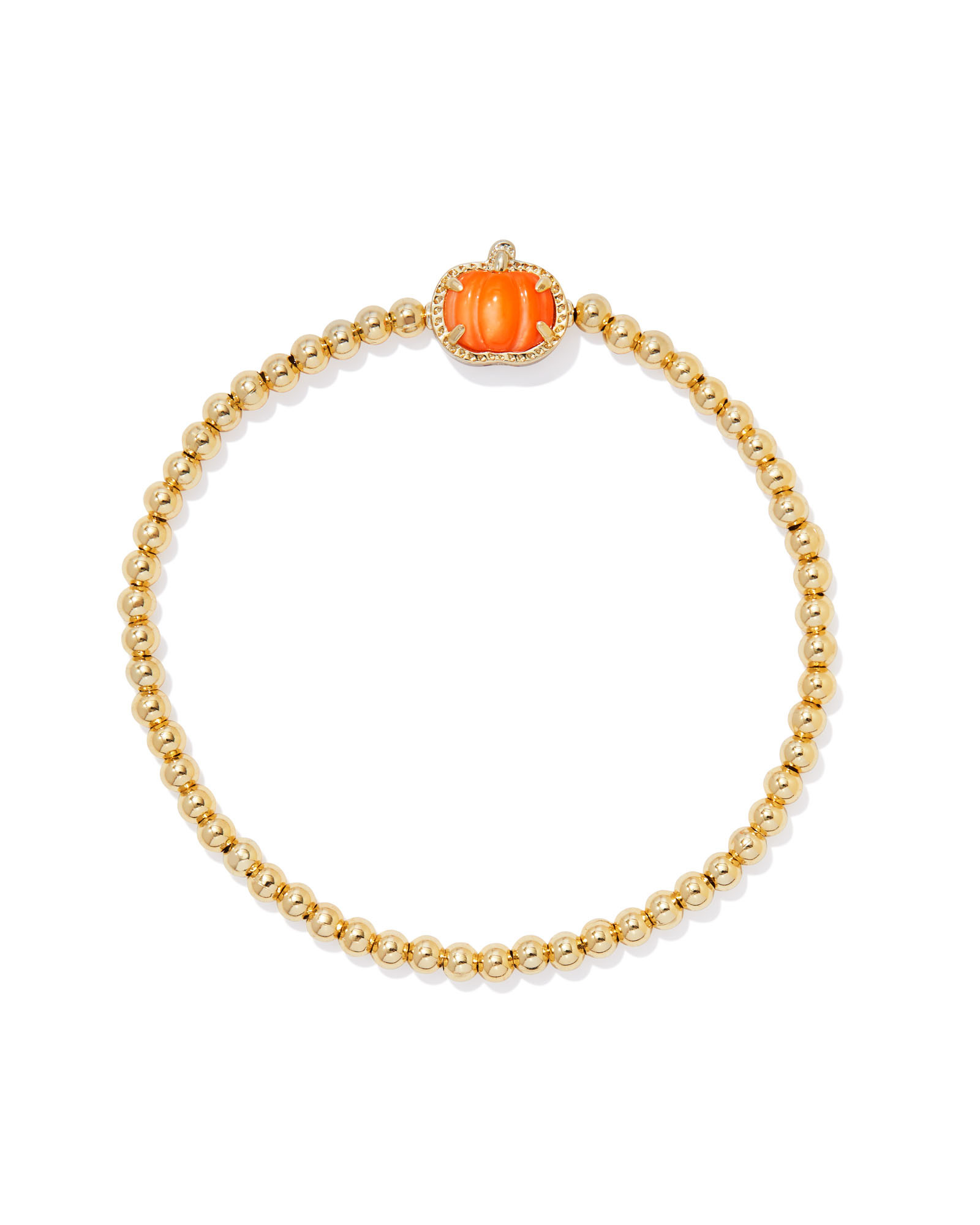 Pumpkin Gold Stretch Bracelet in Orange Mother-of-Pearl | Kendra Scott | Kendra Scott