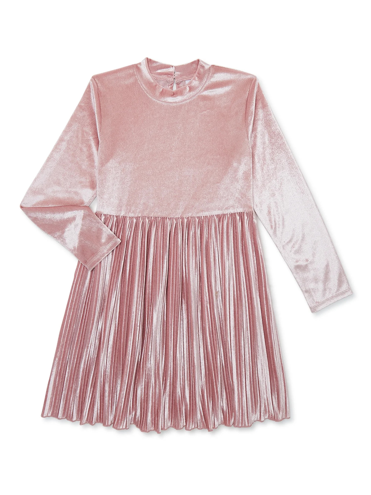 Wonder Nation Girls Long Sleeve Midi Pleated Dress, Sizes 4-18 & Plus - Walmart.com | Walmart (US)