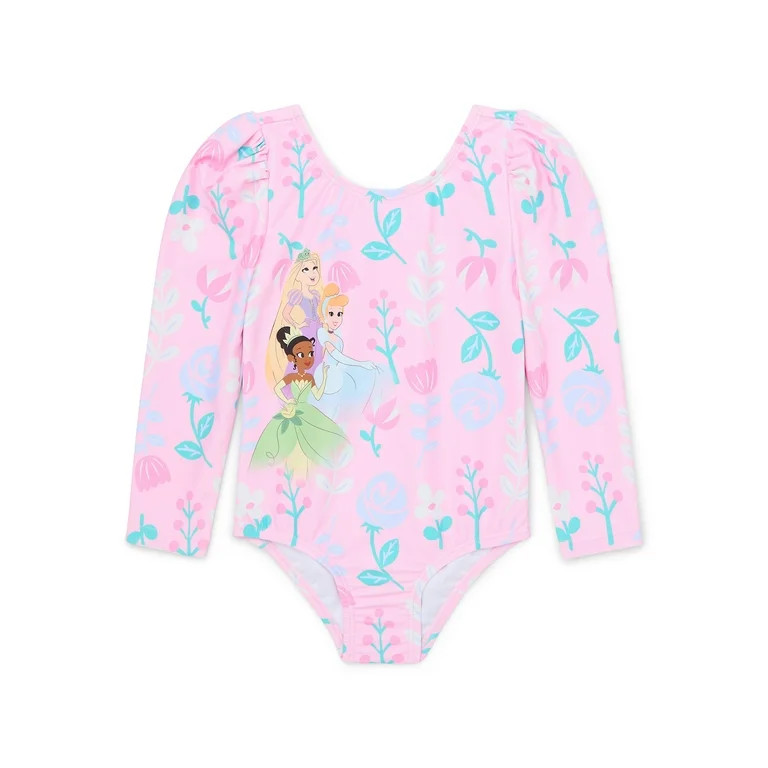 Character Toddler Girl Long- Sleeve One- Piece Swimsuit, Sizes 12M-5T | Walmart (US)