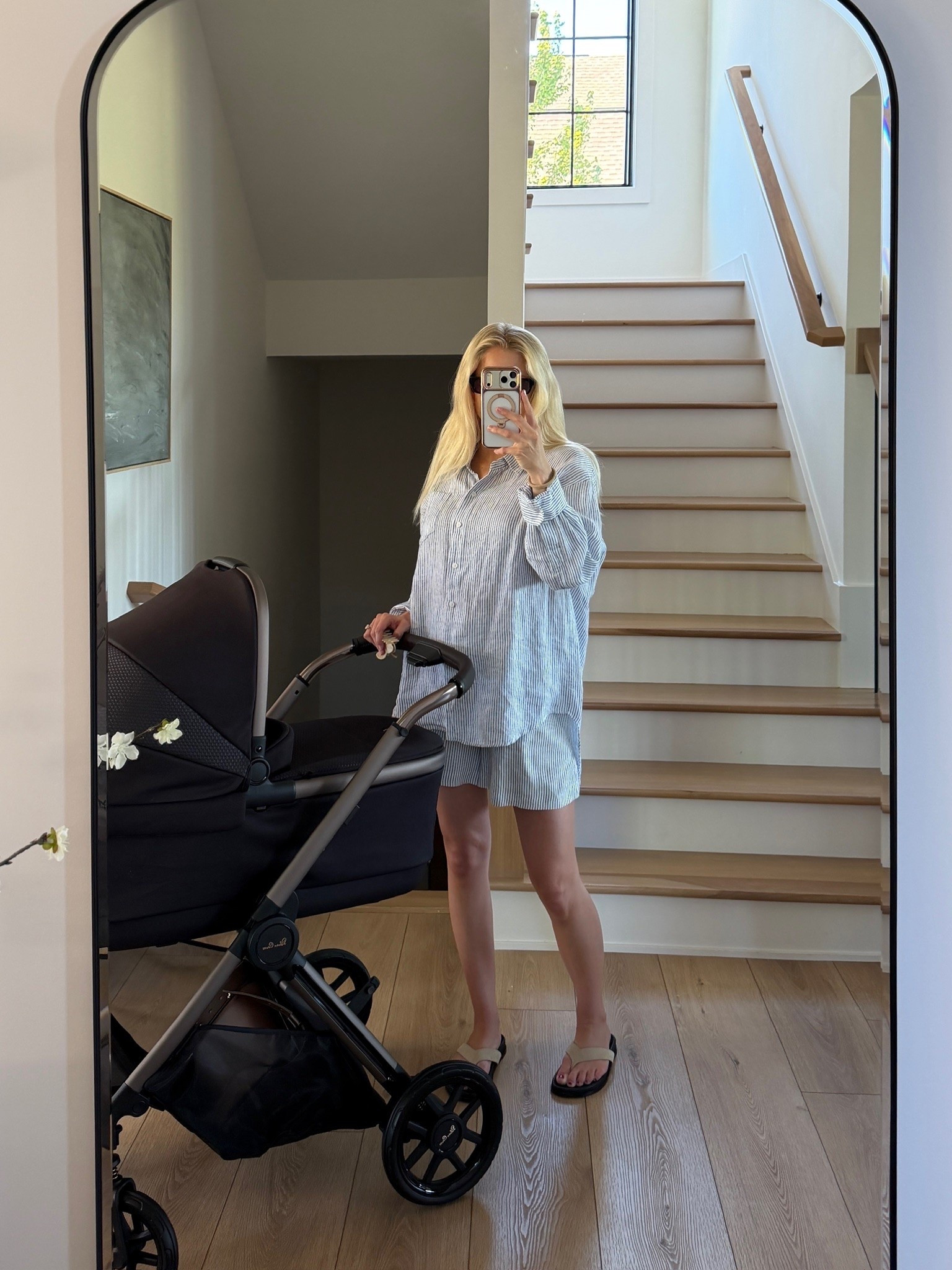 Wearing a medium in top and pants (sized up in both for pregnancy), shoes run tts! #kathleenpost

Casual chic, bump friendly, maternity look, MDW outfit, summer outfit

#LTKBump #LTKSeasonal