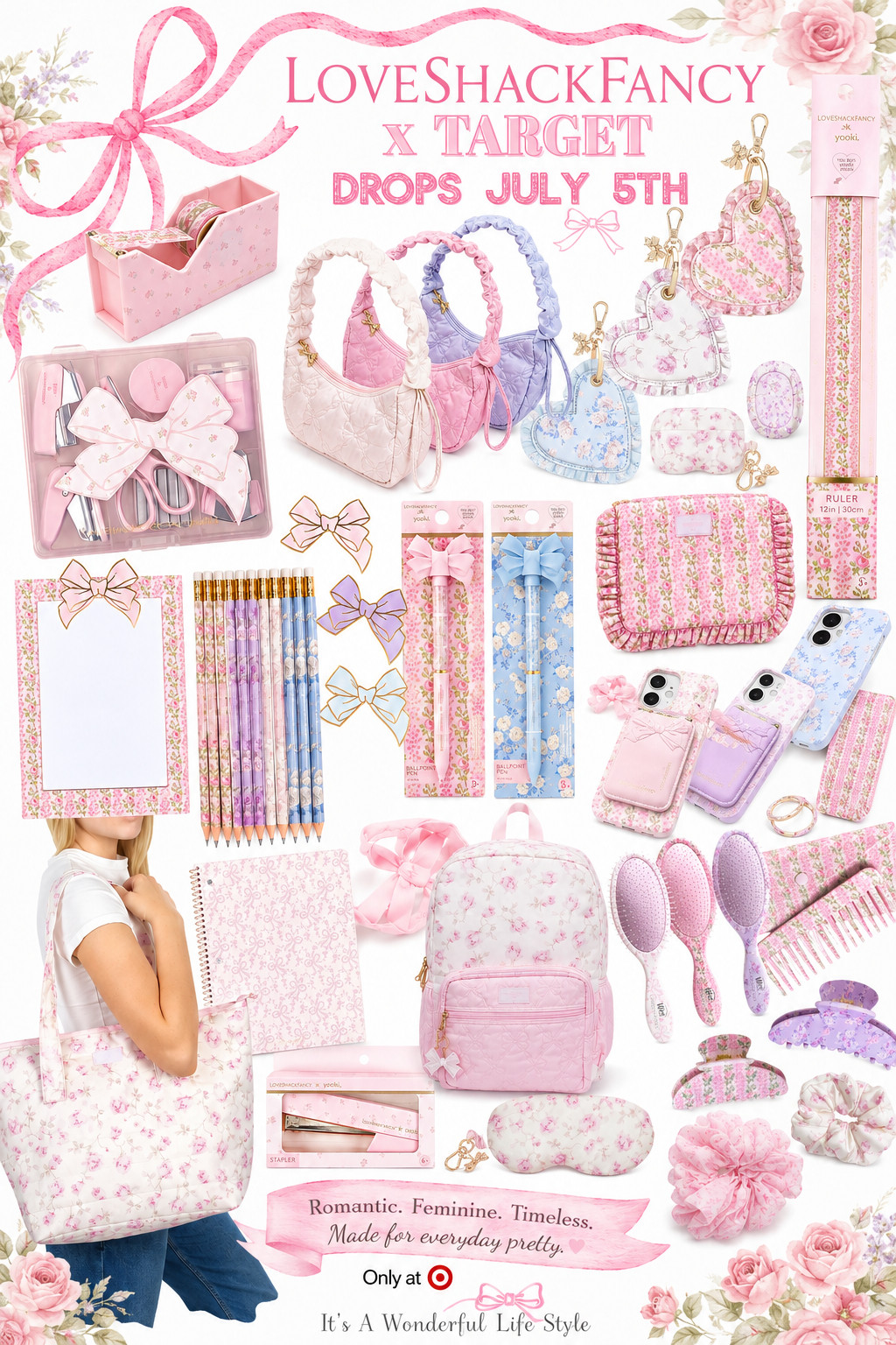 Pretty in pink and made for back-to-school season 🎀 

The new LoveShackFancy x Target drop is full of the sweetest florals, bows, tech accessories, beauty finds, and school essentials… all with that feminine vintage charm we love. 

If you’ve been eyeing this collection, I've rounded up some of my favorite pieces in one place for easy shopping. Tap my LTK to shop because this July 5th drop will sell out fast! #LTKStyle #LTKFinds #LoveShackFancyxTarget #TargetStyle #TargetFinds #BackToSchoolStyle #BowAesthetic #FeminineStyle #PinkLover #CoquetteStyle 

 