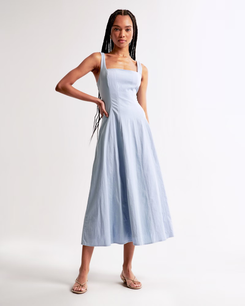 Women's The A&F Mila Stretch Midi Dress | Women's Dresses & Jumpsuits | Abercrombie.com | Abercrombie & Fitch (US)
