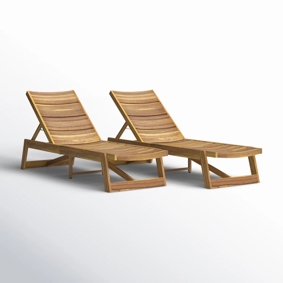 Vinita 78.75" L Reclining Acacia Wood Outdoor Chaise Lounge | Wayfair North America