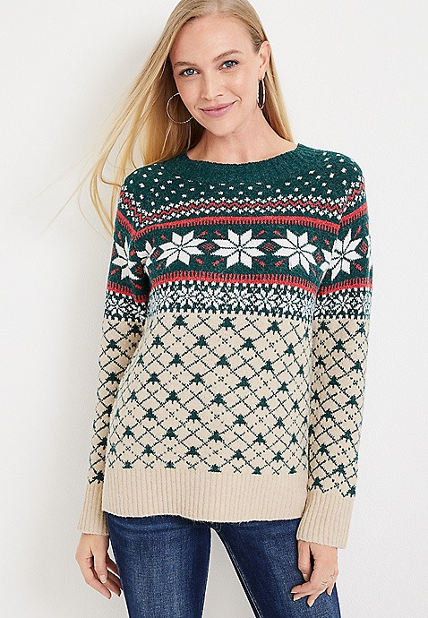 Snowflake Fair Isle Sweater | Maurices