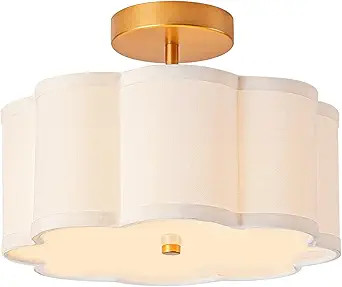 Bargeni Semi Flush Mount Ceiling Light,13 inch Modern Ceiling Light Fixture,Gold Light Fixtures C... | Amazon (US)