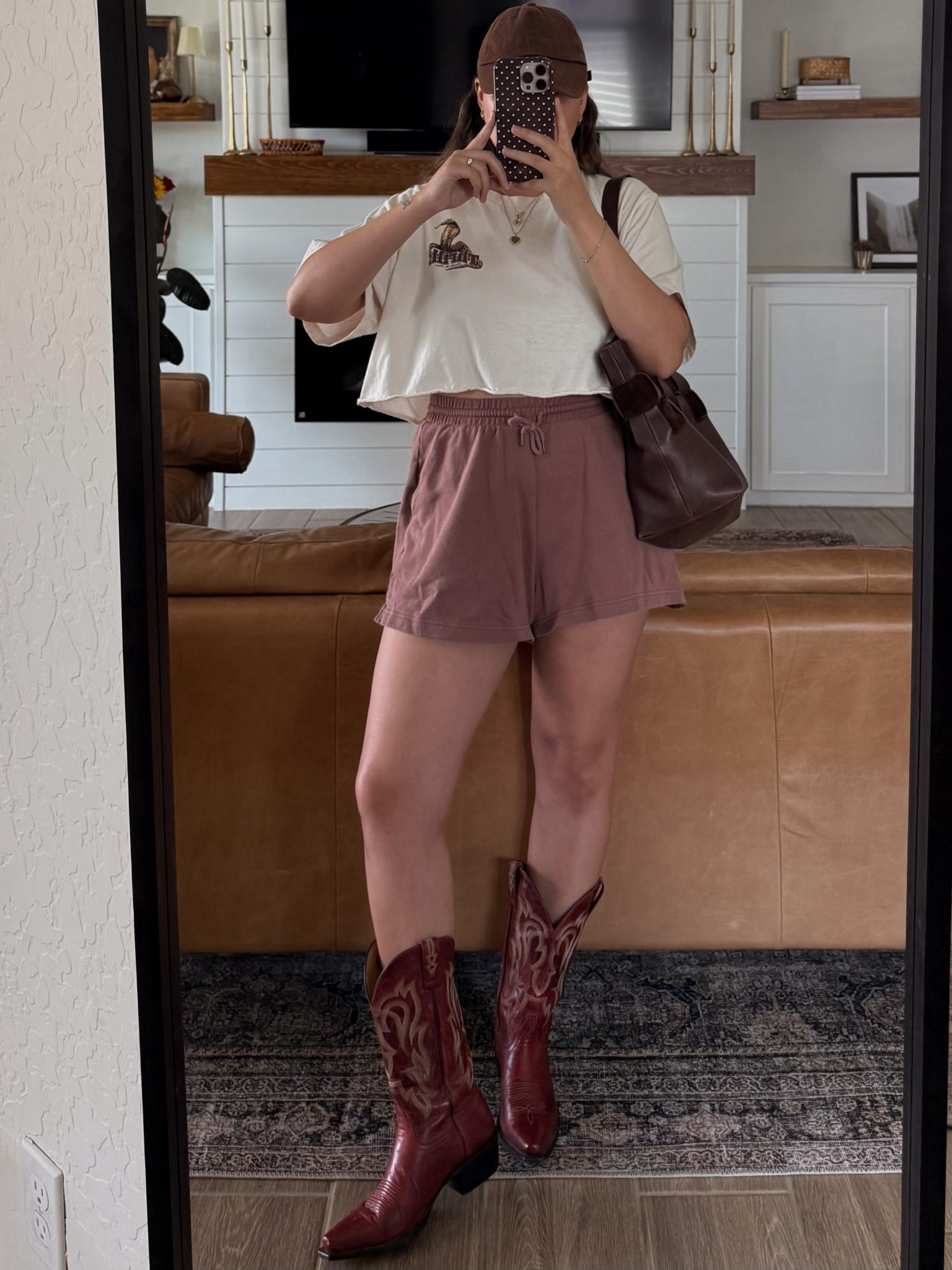 Styling cowboy boots for summer look 4! Sizes below:
Tee: M
Shorts: M
Boots: 7.5 (sized up half size)

#LTKSummerEdit #LTKU #LTKStyleTip
