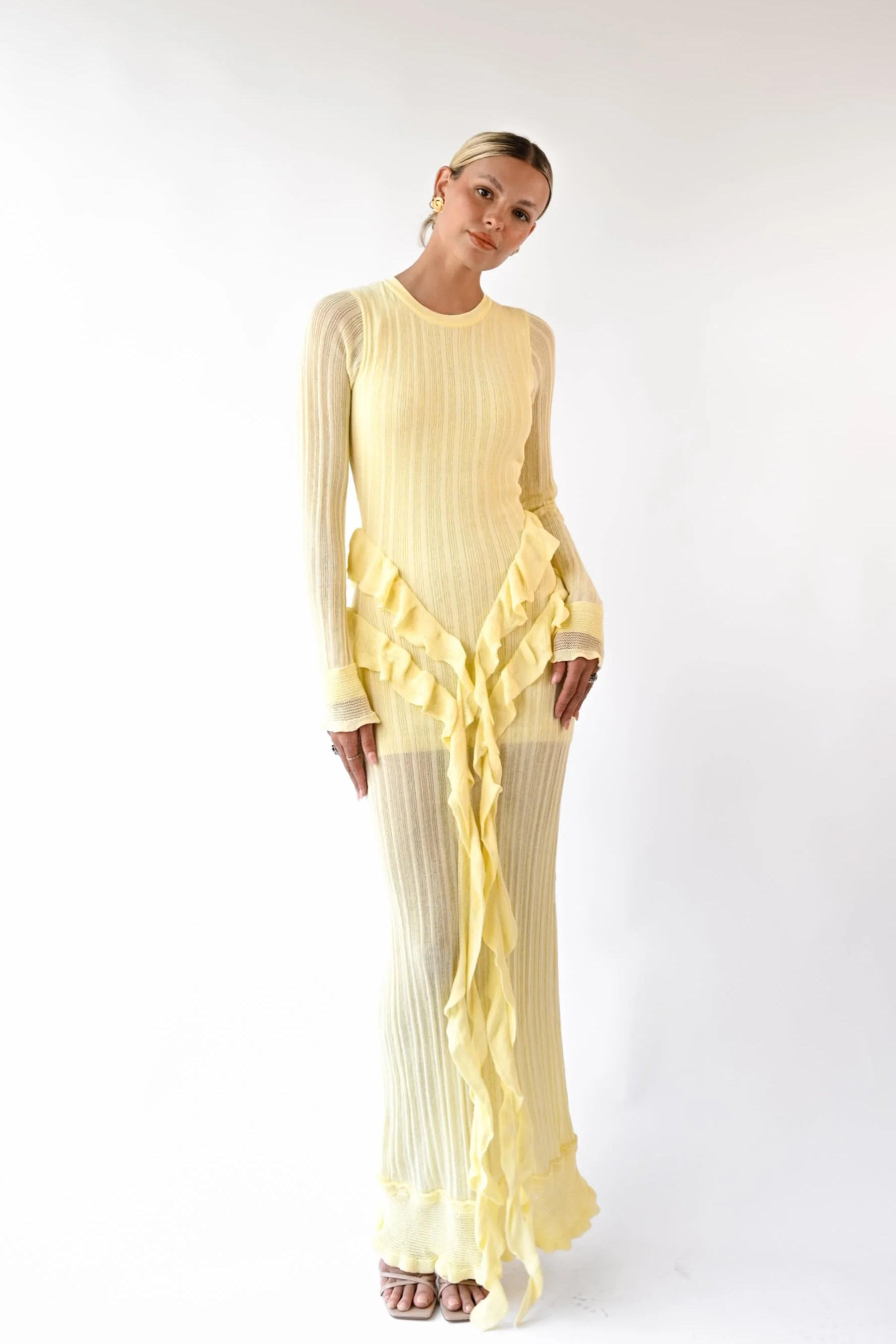 Presley Knit Dress — Butter | Yellow The Label