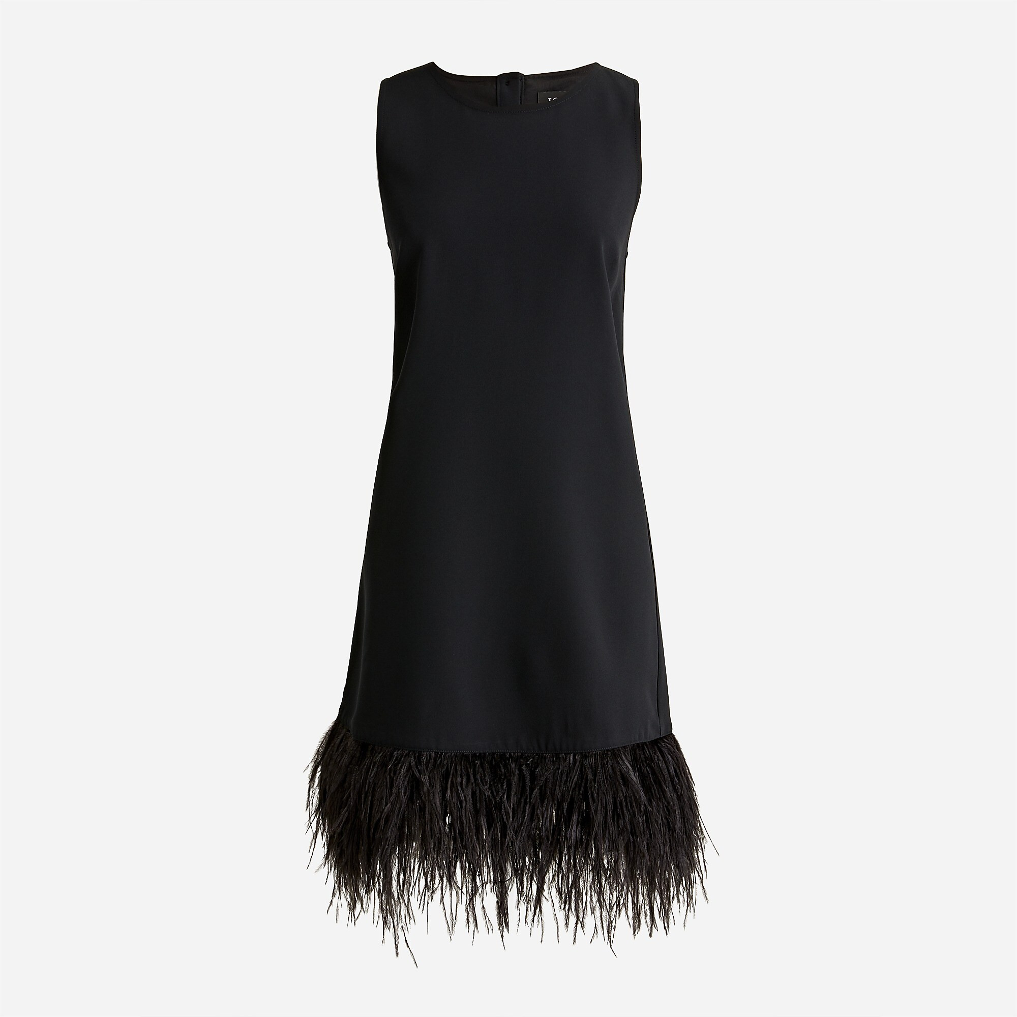 Crepe feather-trim shift dress | J. Crew US