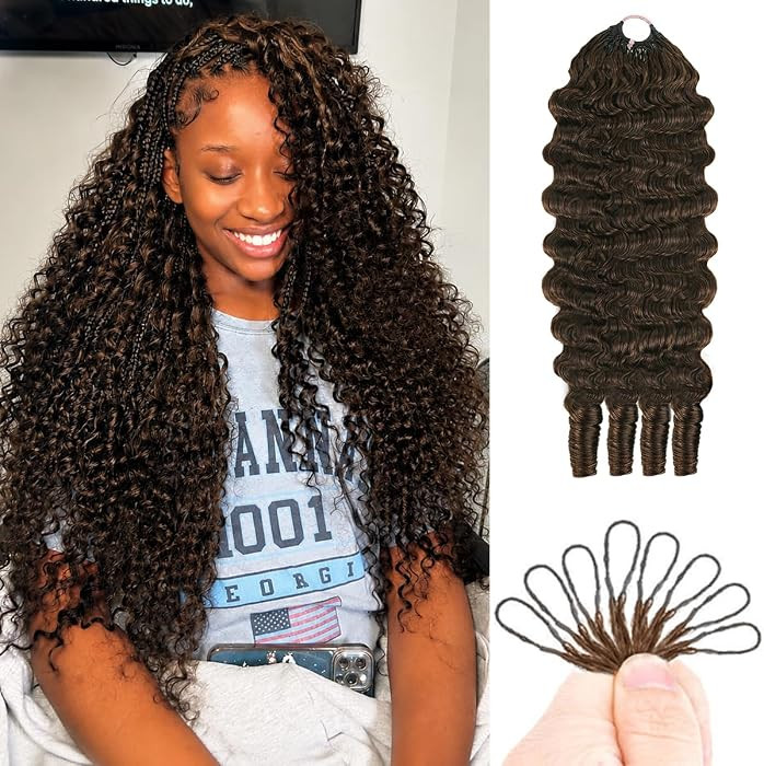 #4 Chocolate Brown Burmese Curly Crochet Human Hair 120g Pre-Separated Miracle Knots Human Hair Bundles Invisible Knotless Feather Crochet Human Hair Reusable Human Crochet Hair For Black Women 18inch | Amazon (US)