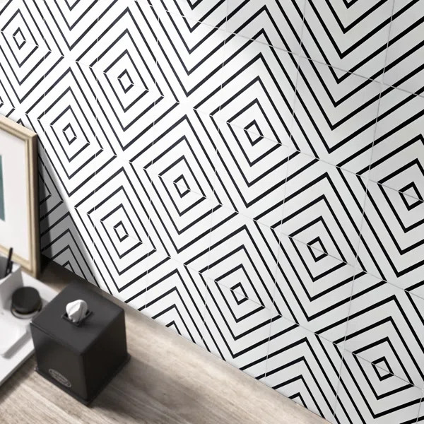 Amlil 8" x 8" Cement Patterned Wall & Floor Tile | Wayfair Professional