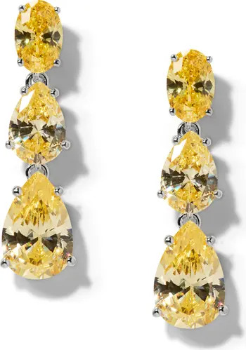 Natural Beauty Crystal Linear Drop Earrings | Nordstrom