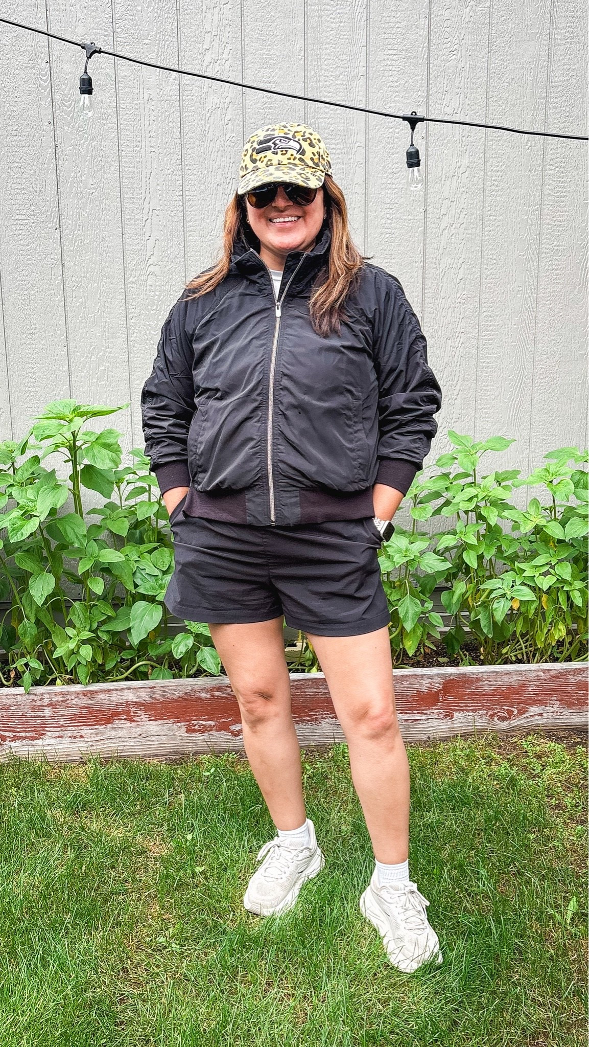 Today’s easy weekend ‘fit:
Athleta jet set bomber - L
Athleta short - L (old but I linked this year’s similar version 
Hoka sneakers
Amazon socks
Seahawks ball cap

#LTKOver40 #LTKMidsize #LTKSaleAlert