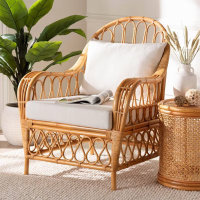 bali & pari Reina Rattan Arm Chair Light Honey | Target