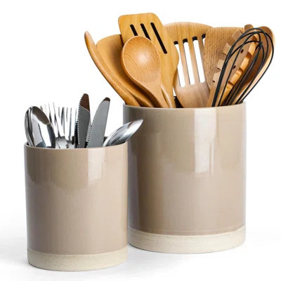 Milkyway Kitchen Utensil Holder For Countertop, Ceramic Cooking Utensil Crocks For Kitchen Counter, Utensil Organizer For Spatula & Spoon,(Cinnamon Br | Wayfair North America