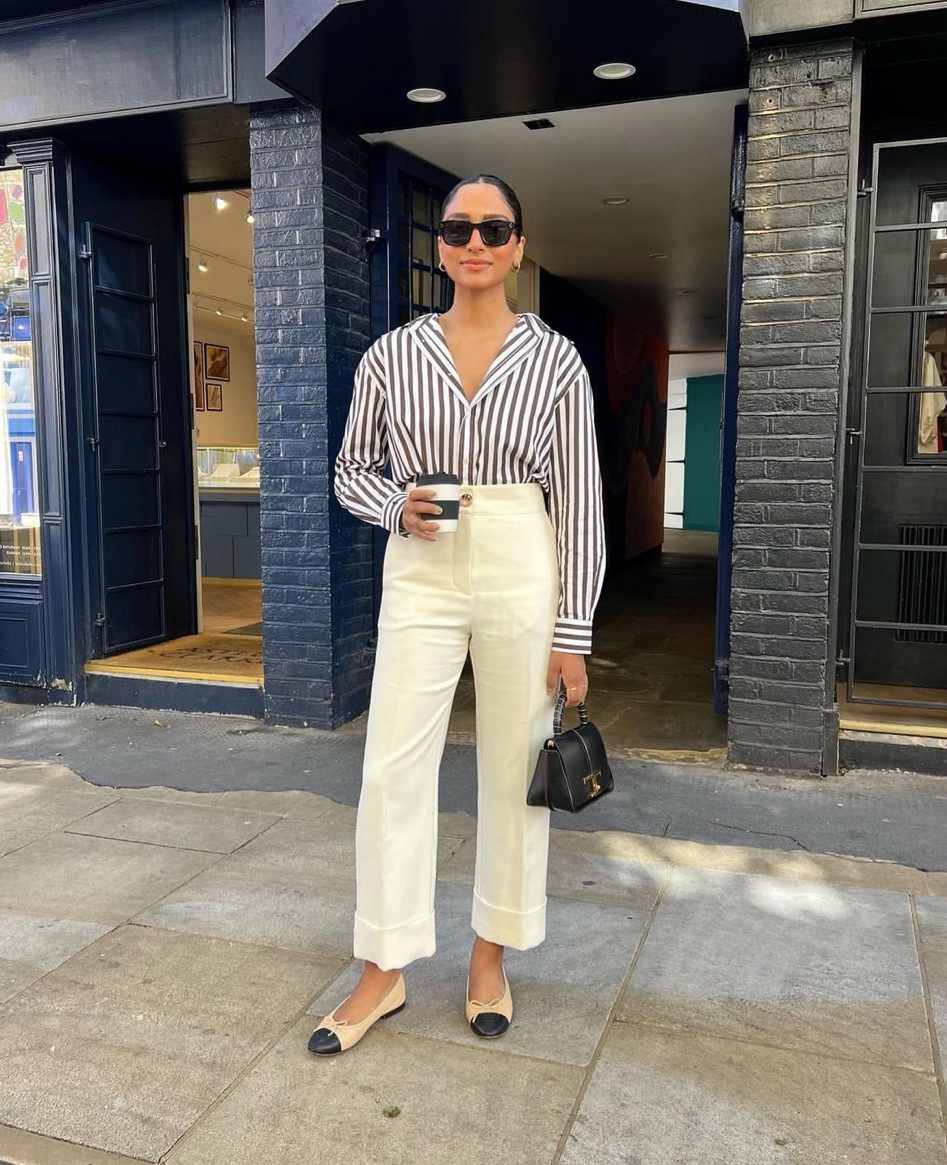 Summer style, summer outfit, striped cotton shirt, cream trousers, Celine sunglasses, ballet pumps

#LTKstyletip #LTKSeasonal #LTKeurope